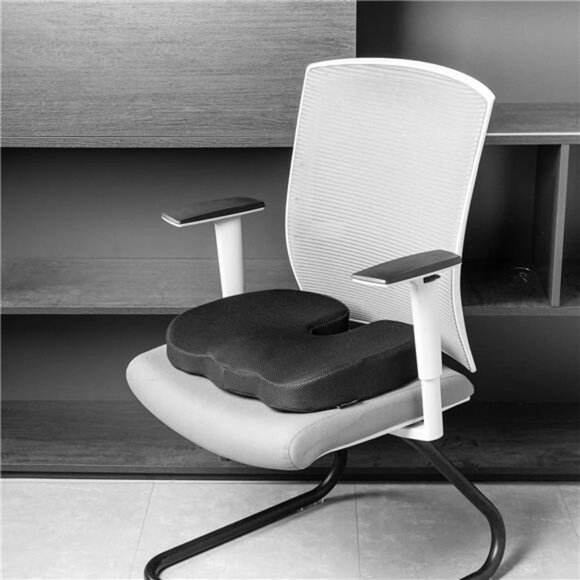 memory foam seat cushion office chair support ergonomic comfort gel cushion blac - Picture 6 of 7